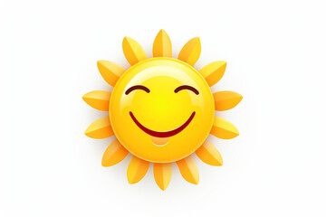 Bright and cheerful sun emoji winking, expressing happiness and playfulness in a sunny demeanor