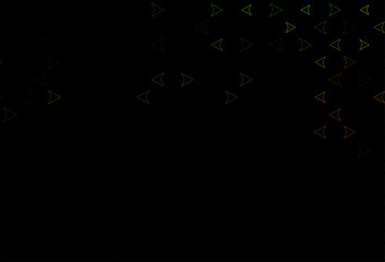 Dark Green, Yellow vector backdrop with lines, triangles.