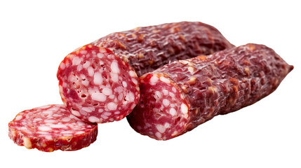 salami isolated on transparent png background