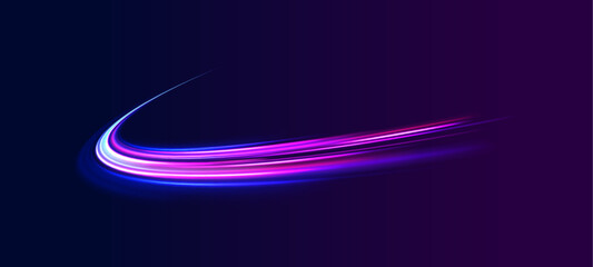 Vector blue glowing lines air flow effect.	Big set of light neon lines in the form of swirl and spirals. Vector glitter light fire flare trace.