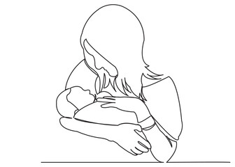 mom with baby in her arms