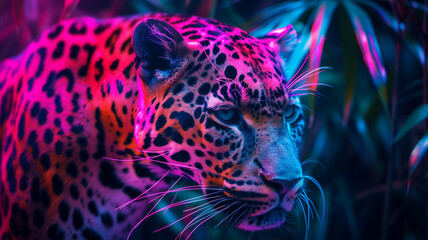 Leopard badge creative illustration for t-shirt design. Leopard concept poster. Photo style graphic design. Digital artistic raster bitmap. Graphic design art. AI artwork.	
