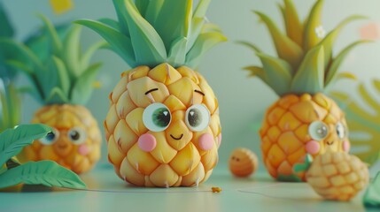 Pineapple figure portrayed with minimal intricacy