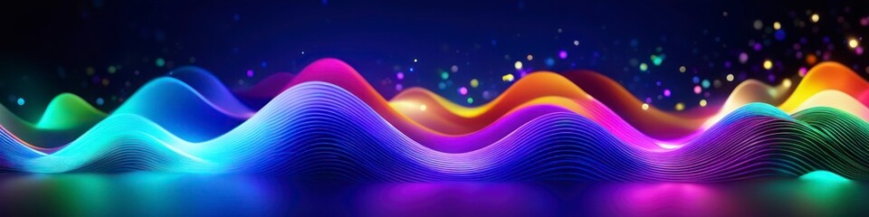 A sea of digital waves in vivid colors sweeps across this abstract background, symbolizing connectivity and the flow of information.