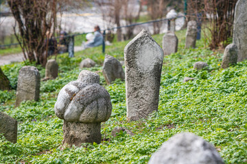 Veliki Park in Sarajevo, an ancient cemetery serving as a solemn memorial to victims of past...