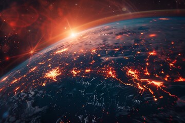 The Earth from space at night.