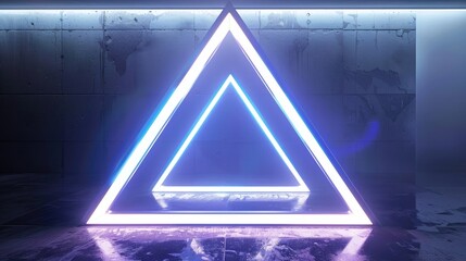 Futuristic Sci Fi Triangle White Neon Tube Lights realistic