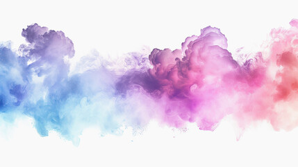 Fototapeta premium Abstract 3D blue purple smoke on white background.