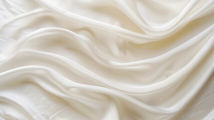 Fototapeta premium Abstract 3D white silk curved wave shape background.