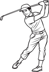 Golfer. Golf player.  illustration  isolated on white background