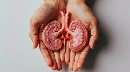 Persons Hands Holding a Kidney