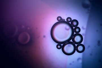 gas bubbles in transparent liquid, abstract science background