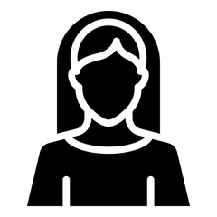 Female Avatar Glyph Icon Design
