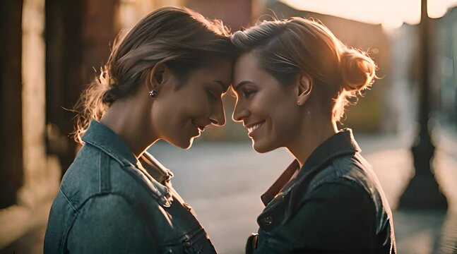 Lesbisches P&auml;rchen zeigt sich innig