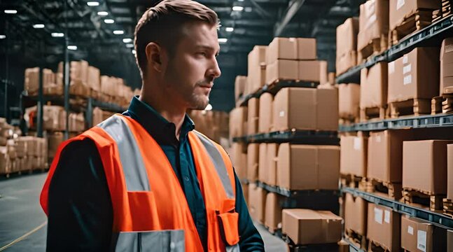 Logistikmitarbeiter im Warenlager