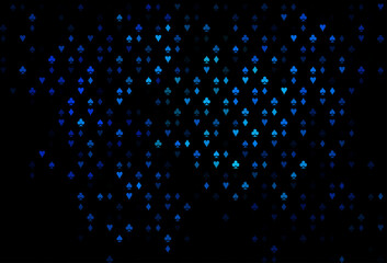 Dark BLUE vector cover with symbols of gamble.