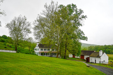 Country dwelling, rural iron plantation, Hopewell Furnace National Historic Site , Berks County, Elverson, Pennsylvania. 