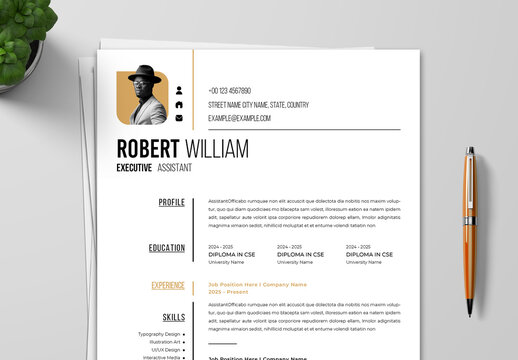 Creative And Minimal Resume Template
