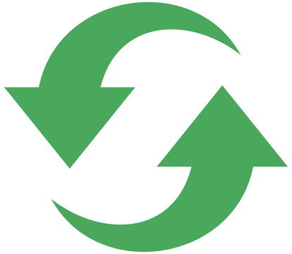 Recycling flat symbol vector isolated on white background.