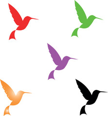 one line drawing - birds' Coasters, colorful birds.