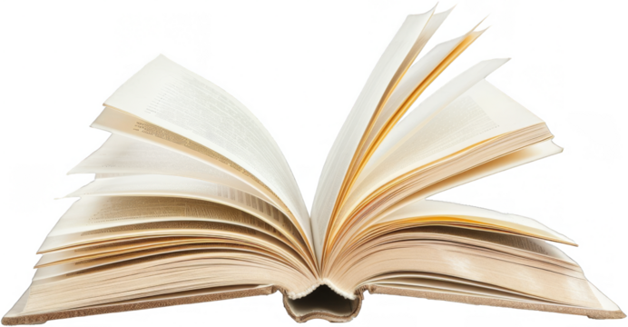 Opened Book with Browsing Pages Isolated
