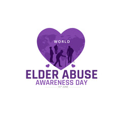 Obraz premium World Elder Abuse Awareness Day is observed each year on June 15 globally. The world voices its opposition to the suffering inflicted on some of our older generations, Its creative unique illustration