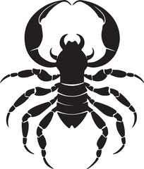 Scorpion Silhouette Vector Illustration White Background