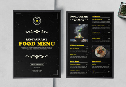 Restaurant Menu Flyer Layout Template
