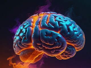 abstract background of multicolored pieces of human brain