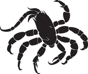 Scorpion Silhouette Vector Illustration White Background