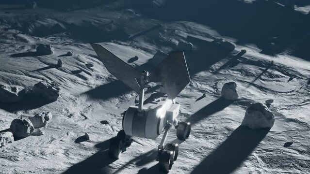 Planetary Rover Charging Batteries While At Night The Mission Mars Exploration Planetary Rover Charging Batteries While Exploring A Planet At Night Solar Power Robot Stops In The Terrain