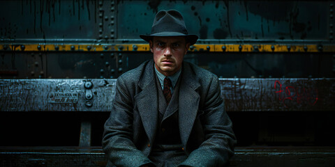 Man Waiting for Train in New York City Street