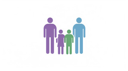 A family activity analysis icon with four colorful figures on a white background.
