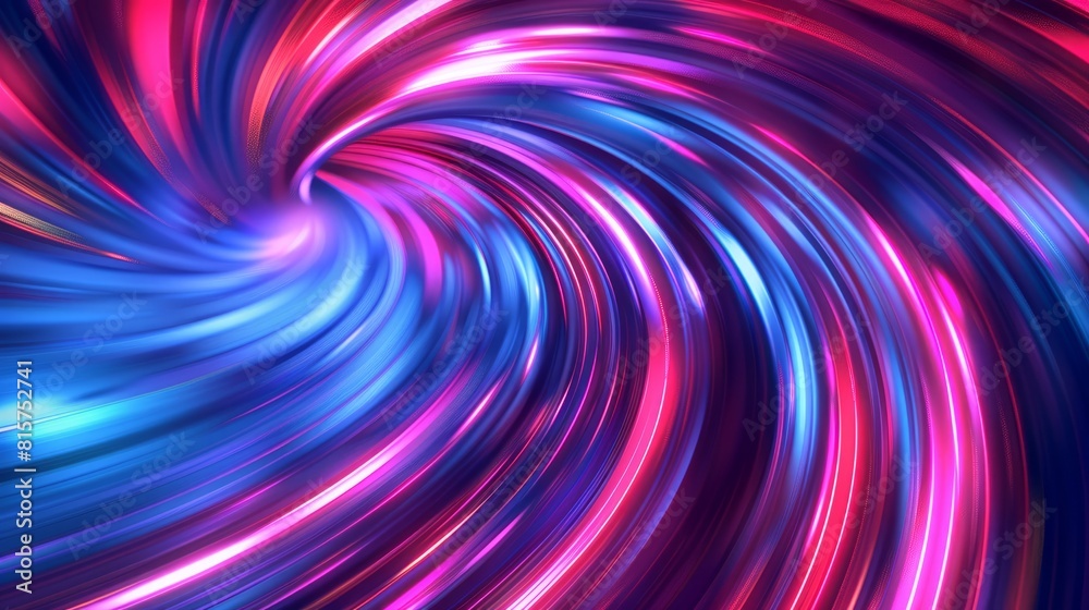 Wall mural high speed effect motion blur night lights blue and red. radial motion blur background. purple glowi