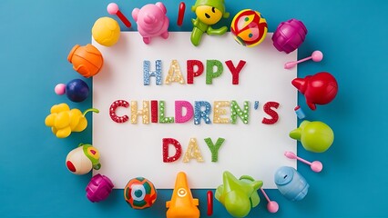 Playful Wishes: Happy Children's Day Illustration	