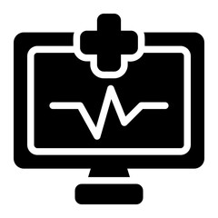 Fototapeta premium cardiogram glyph icon