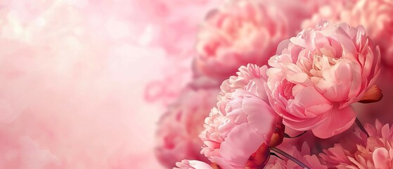 Fototapeta premium Beautiful pink peony flower background