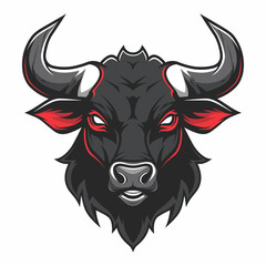 Fototapeta premium bull head mascot esports logo character for sport and gaming logo concept