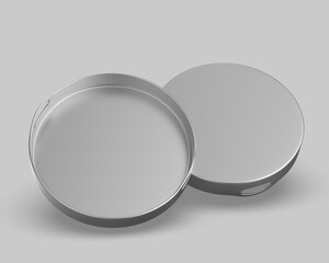 Food And Beer Tray and Bar Serving Tray For Branding, Blank  template 3d illustration.