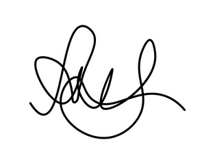Fake manual signature for documents. Handwritten autograph. Scrawl signature