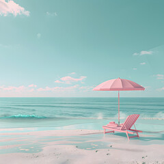 Beach holiday background on a sunny day. aesthetic images. 
