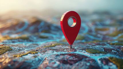  GPS marker pinpointing a location on a map	