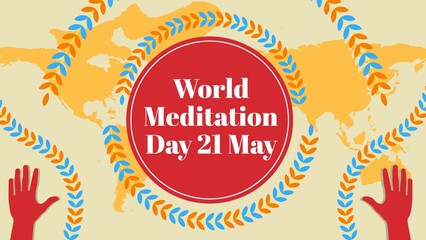 World Meditation Day web banner design illustration 