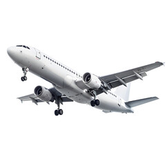 Obraz premium White Passenger airplane. Jet plane flying isolated on white background