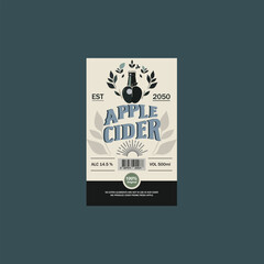 apple cider label, cider label design, Apple Cider template vector, apple engraving, hard cider

