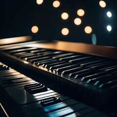 A realistic electronic piano interface mockup displaying a captivating music composition against a solid backdrop..--ar 3:9 --v4** - Upscaling by @faizan