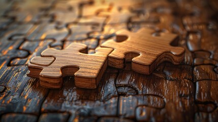 Two puzzle pieces coming together to show how two different things can come together to make something new and whole.