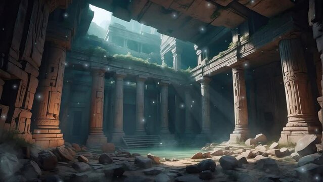 Embraced by the wilderness, ancient buildings within hidden forests boast walls etched with the secrets of the past