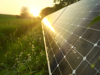 Instalación de placas solares al aire libre energia renovable y limpio
