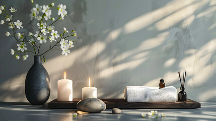 Beautiful spa composition on table